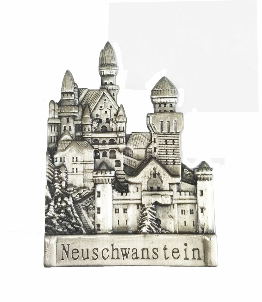 Authentic German Gifts * | Frankenmuth Clock Company Metal Neuschwanstein Magnet