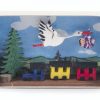 Authentic German Gifts * | Frankenmuth Clock Company German Souvenirs 028/167 Matchbox Scene: Stork Carrying New Baby