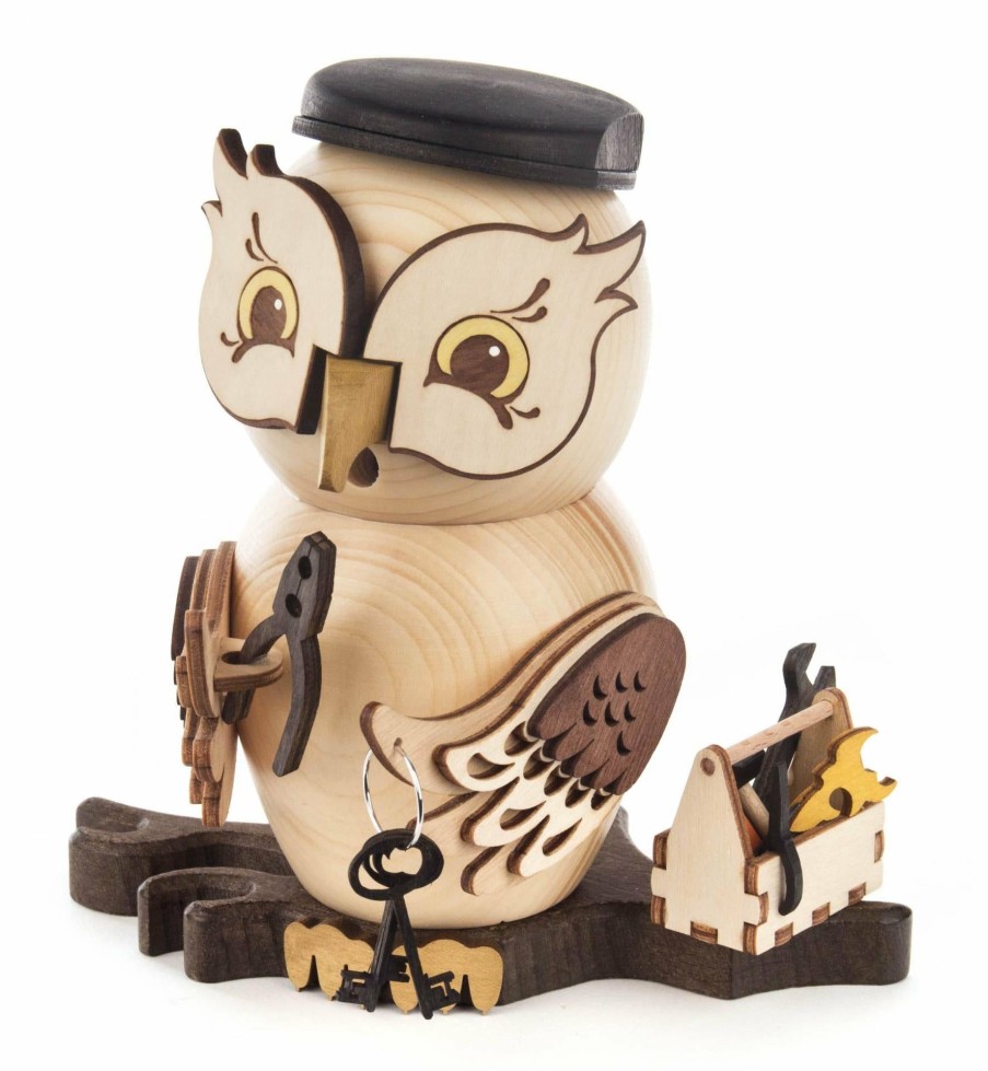 Authentic German Gifts * | Frankenmuth Clock Company 146/1670/18 Craftsman Owl Smoker