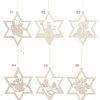 Authentic German Gifts * | Frankenmuth Clock Company 199/374 Wooden Star Ornaments With Christmas Motif