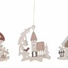 Authentic German Gifts * | Frankenmuth Clock Company 198/135 Wooden Winter House Ornaments View All