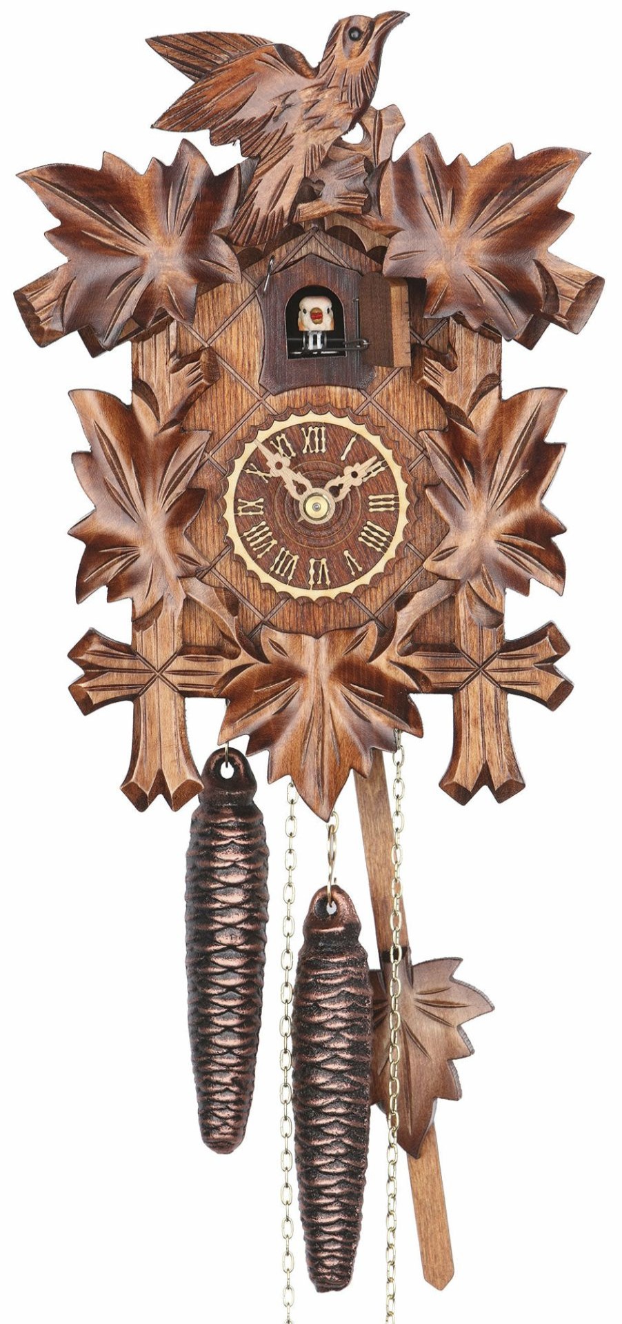 Decorative Clocks * | Frankenmuth Clock Company View All Ku1100Nu 1 Day 5 Leaf Cuckoo Clock