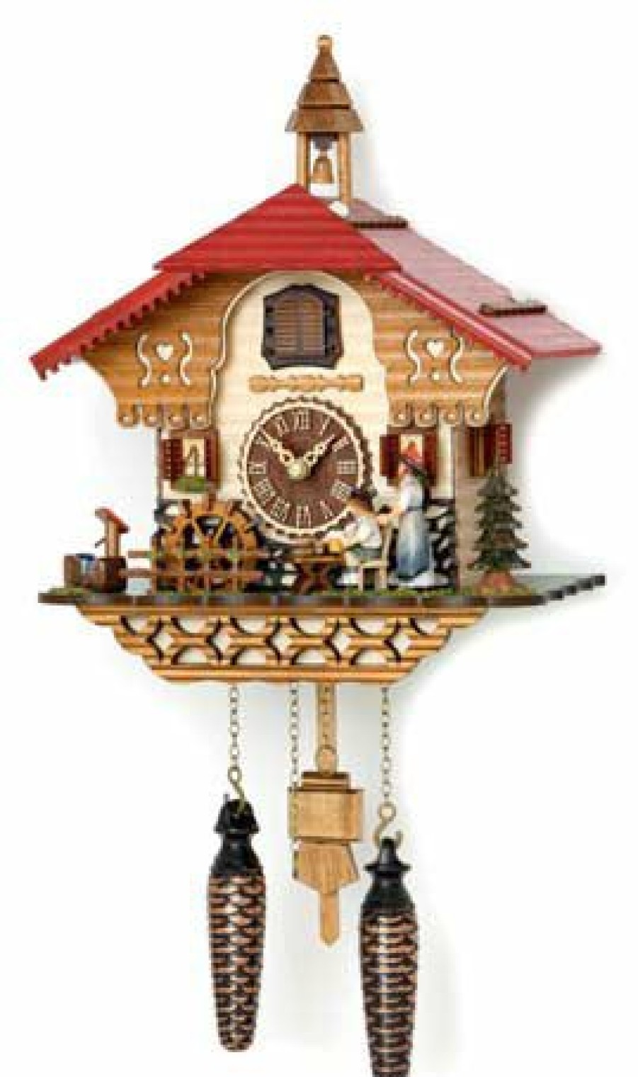 Decorative Clocks * | Frankenmuth Clock Company Ku4215Qm Quartz Musical Chalet With Beer Drinker & Angry Woman