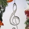 Authentic German Gifts * | Frankenmuth Clock Company Silver Treble Clef Ornament