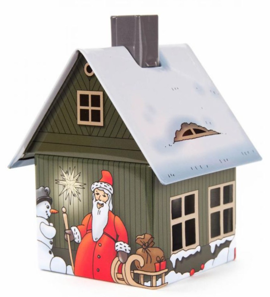 Authentic German Gifts * | Frankenmuth Clock Company 146/2205 Metal Smoker House With Christmas Motif View All