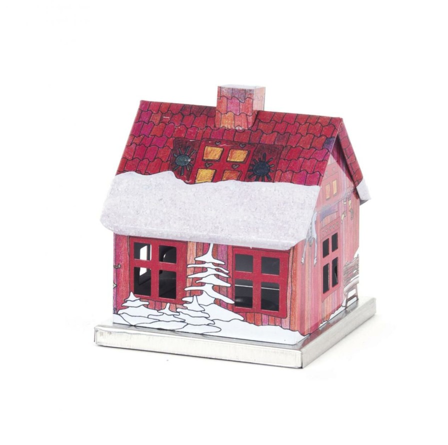 Authentic German Gifts * | Frankenmuth Clock Company View All 146/202040 Metal Smoker House With Painted Holiday Scene