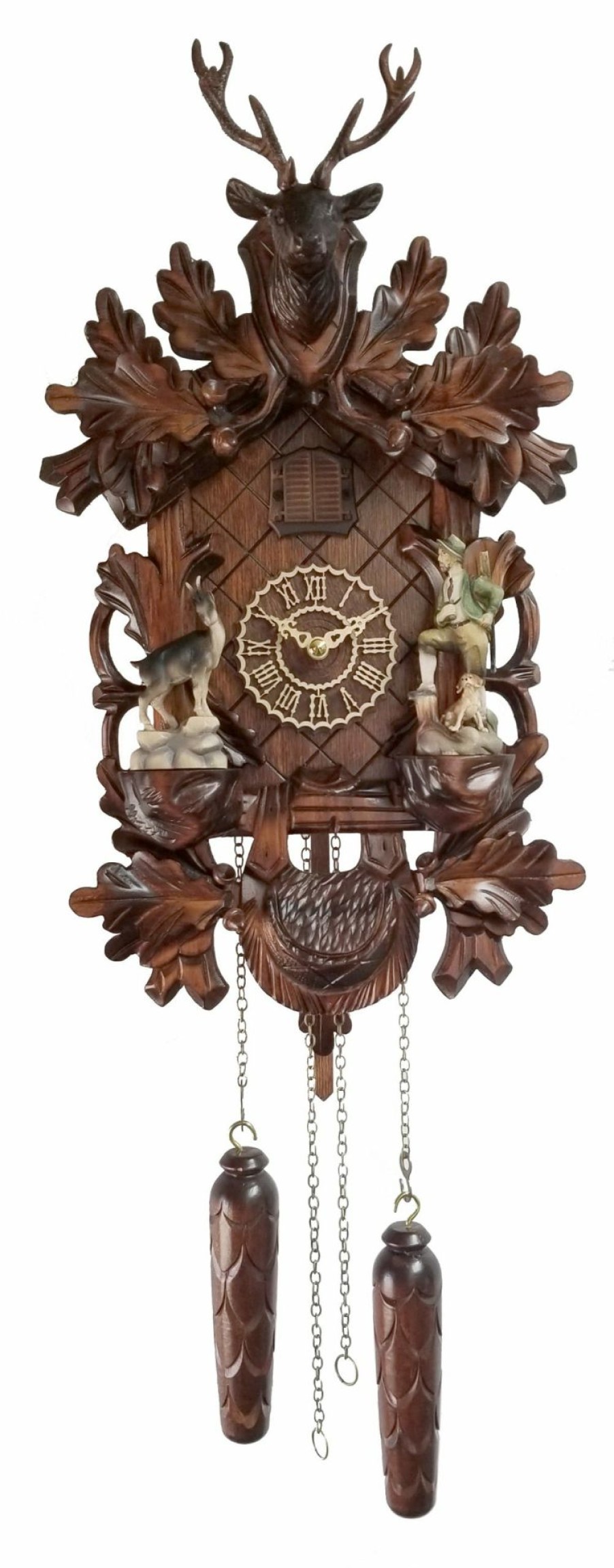 Decorative Clocks * | Frankenmuth Clock Company Ku387Qm Quartz Musical Cuckoo With Hunter And Goat View All