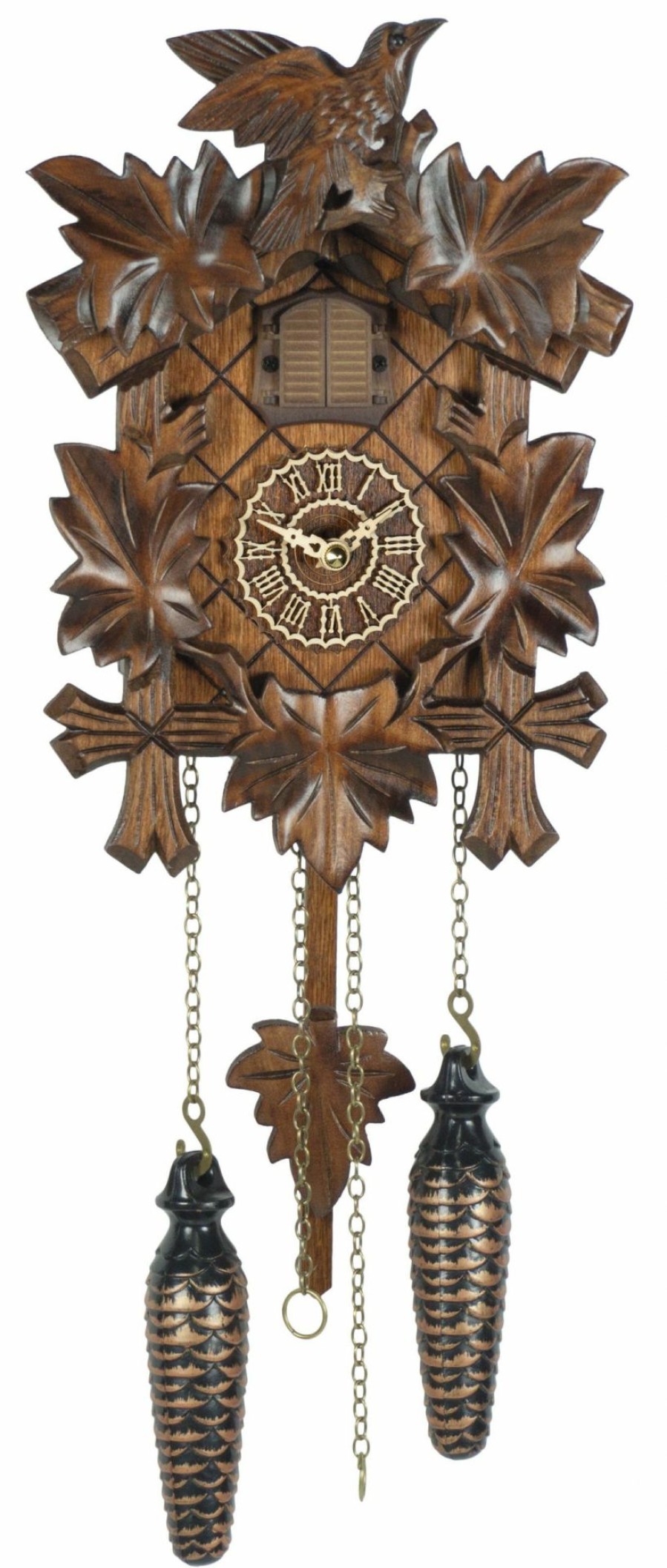 Decorative Clocks * | Frankenmuth Clock Company Ku412Qm Quartz Musical 5 Leaf 1 Bird Cuckoo Clock