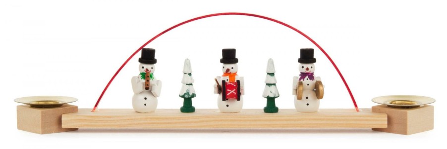 Authentic German Gifts * | Frankenmuth Clock Company Candle Arch With Snowmen