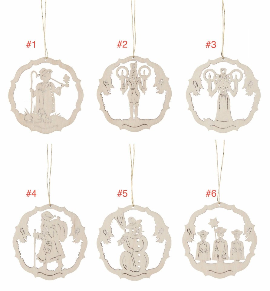 Authentic German Gifts * | Frankenmuth Clock Company 199/358/2 Laser Cut Wooden Ornaments