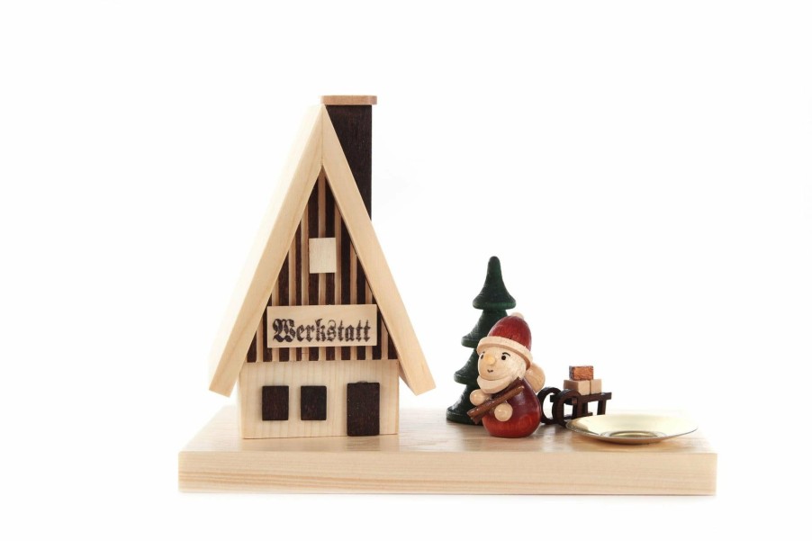 Authentic German Gifts * | Frankenmuth Clock Company 146/1785 Santa'S Workshop Smoker House View All