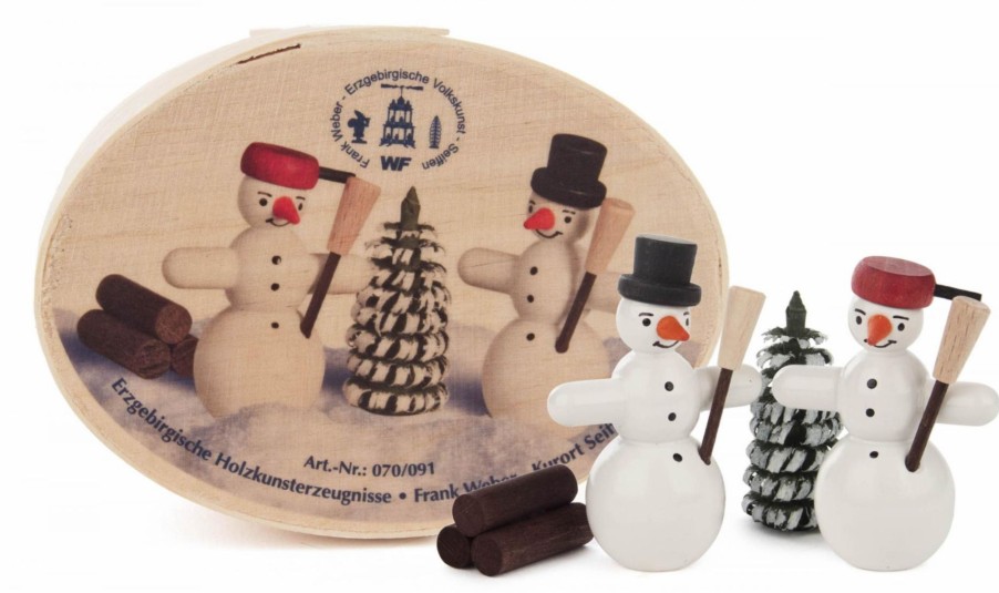 Authentic German Gifts * | Frankenmuth Clock Company 070/091 Chip Box With Snowmen & Tree German Souvenirs