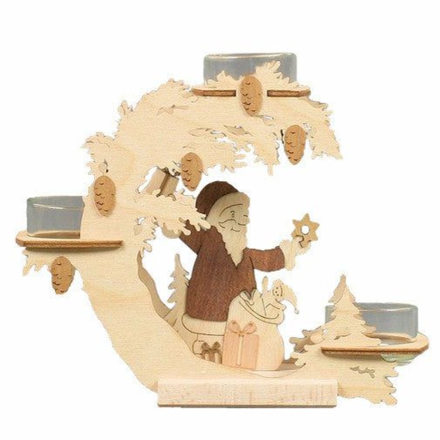 Authentic German Gifts * | Frankenmuth Clock Company 201/196 Tealight Holder With Santa Claus