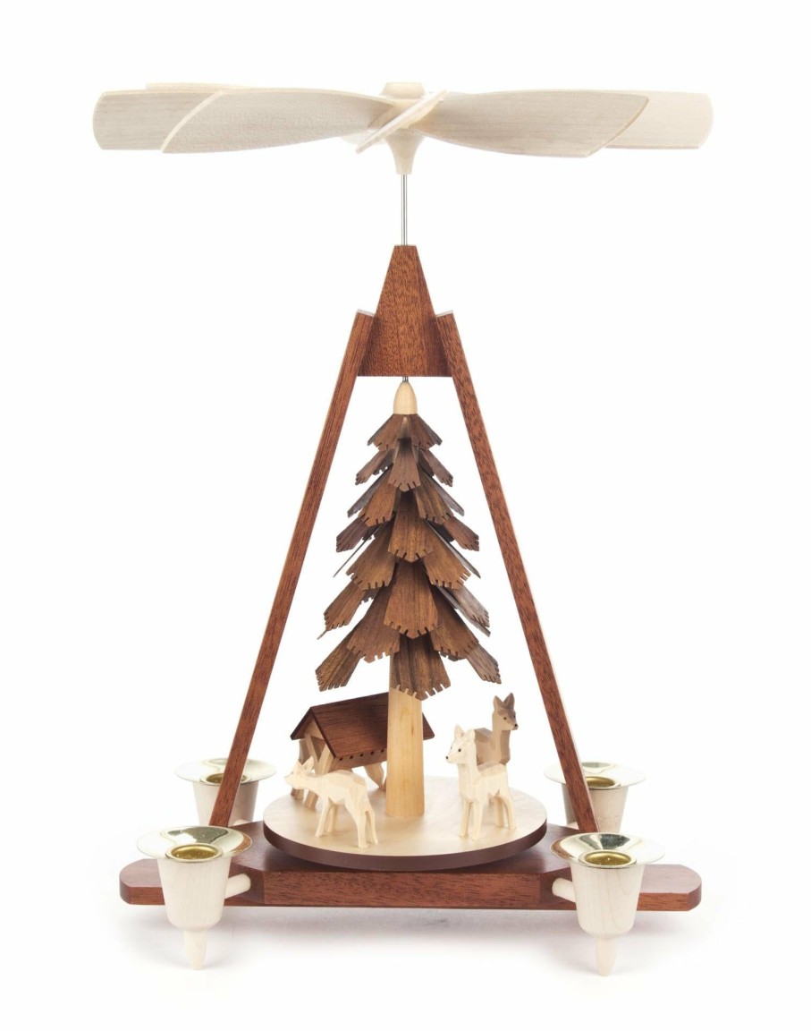 Authentic German Gifts * | Frankenmuth Clock Company 085/043 Pyramid With Tree & Deer (14Mm Candles) View All