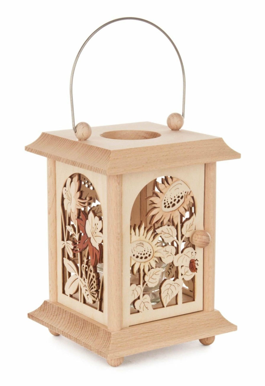 Authentic German Gifts * | Frankenmuth Clock Company View All 198/155 Lantern Style Votive Holder With Flowers