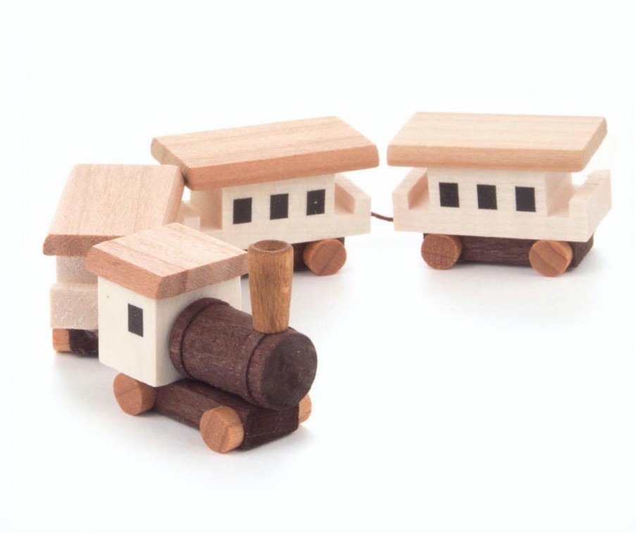 Authentic German Gifts * | Frankenmuth Clock Company 035/023 Miniature Wooden Train (Natural)