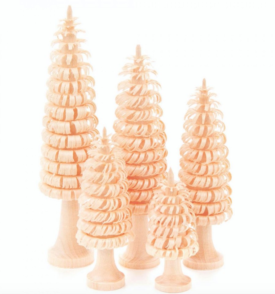 Authentic German Gifts * | Frankenmuth Clock Company German Souvenirs 081/002 Set Of 5 Spanbaum Trees (2 -4.25 )