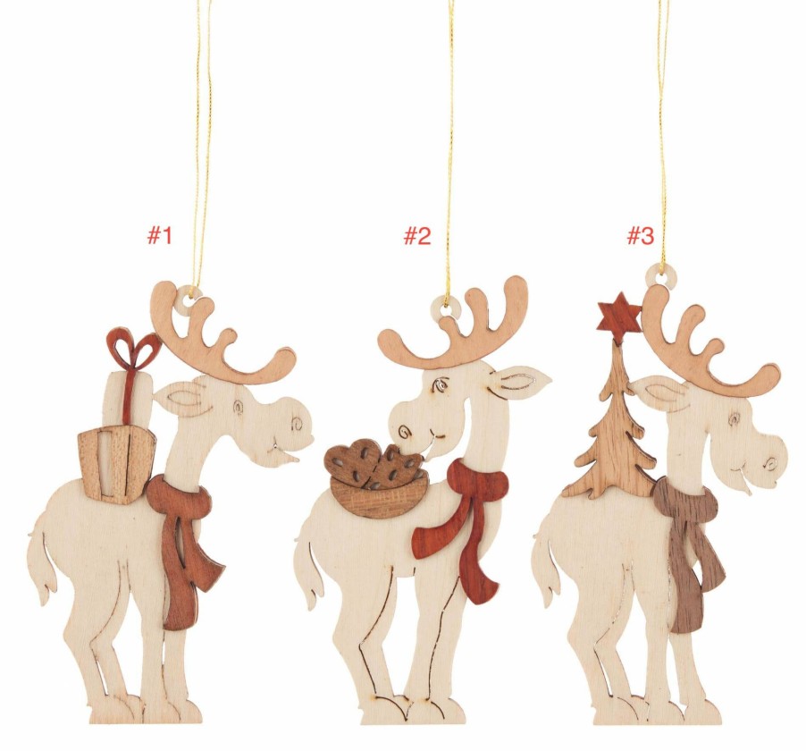 Authentic German Gifts * | Frankenmuth Clock Company 199/992 Wooden Elk Ornaments (Sold Individually)