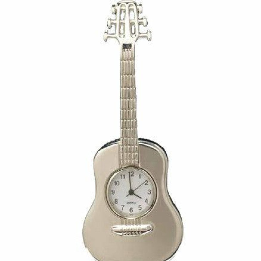 Decorative Clocks * | Frankenmuth Clock Company Silver Steel String Guitar Clock View All