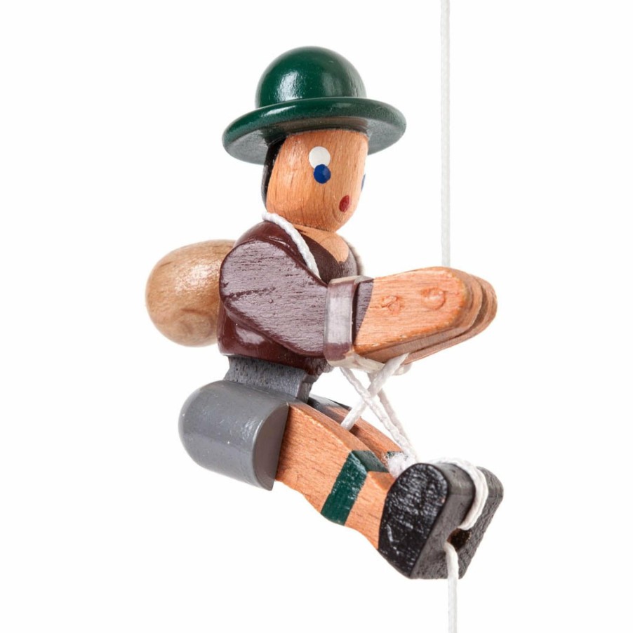 Authentic German Gifts * | Frankenmuth Clock Company 105/009/2 Climbing Mountaineer With Brown Jacket